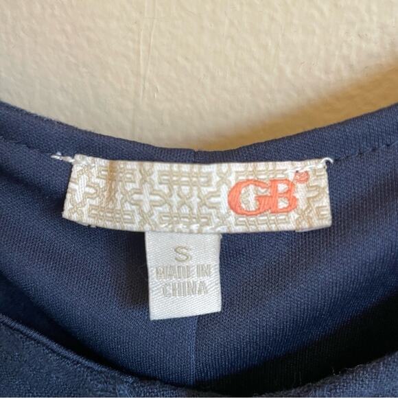 Gianni Bini S Navy Blue romper button down summer vacation bow tie square - Picture 4 of 7